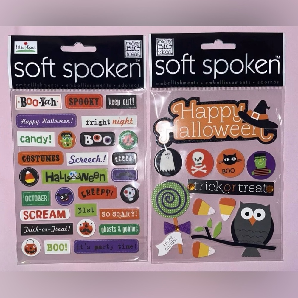 The Happy Planner Sticker Sheet Keep Out & Trick or Treat 36 Adhesive 2 Pack NEW